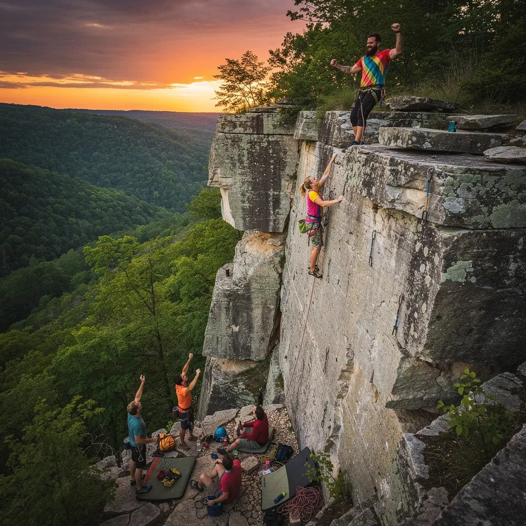 Карта с отмеченными маршрутами для скалолазания и подготовка к приключению.
