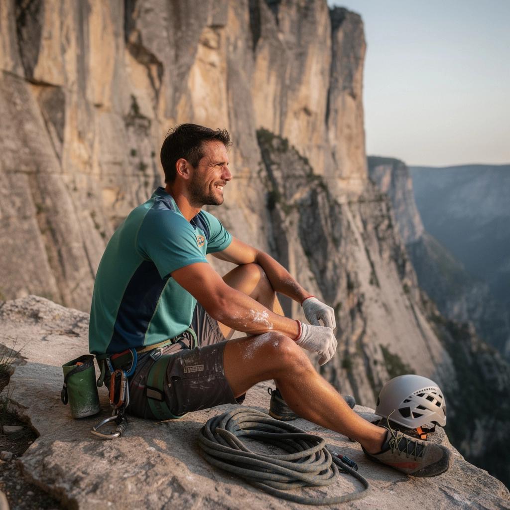 Скала с альпинистами, поднимающимися на вершину в национальном парке США.